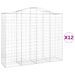 Paniers à gabions arqués 12 pcs 200x50x160/180 cm Fer galvanisé - Photo n°2