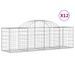 Paniers à gabions arqués 12 pcs 200x50x60/80 cm Fer galvanisé - Photo n°2