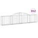 Paniers à gabions arqués 12 pcs 300x30x60/80 cm Fer galvanisé - Photo n°2