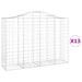 Paniers à gabions arqués 13 pcs 200x50x140/160 cm Fer galvanisé - Photo n°2