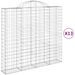 Paniers à gabions arqués 13 pcs 200x50x180/200 cm Fer galvanisé - Photo n°2