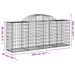 Paniers à gabions arqués 13 pcs 200x50x80/100 cm Fer galvanisé - Photo n°6