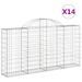 Paniers à gabions arqués 14 pcs 200x30x100/120 cm Fer galvanisé - Photo n°2