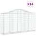 Paniers à gabions arqués 14 pcs 200x30x100/120 cm Fer galvanisé - Photo n°2