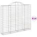 Paniers à gabions arqués 14 pcs 200x30x160/180 cm Fer galvanisé - Photo n°2