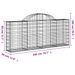 Paniers à gabions arqués 14 pcs 200x30x80/100 cm Fer galvanisé - Photo n°6