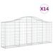 Paniers à gabions arqués 14 pcs 200x30x80/100 cm Fer galvanisé - Photo n°2