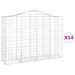 Paniers à gabions arqués 14 pcs 200x50x140/160 cm Fer galvanisé - Photo n°2