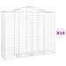 Paniers à gabions arqués 14 pcs 200x50x160/180 cm Fer galvanisé - Photo n°2