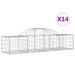 Paniers à gabions arqués 14 pcs 200x50x40/60 cm fer galvanisé - Photo n°2