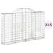 Paniers à gabions arqués 15 pcs 200x30x120/140 cm Fer galvanisé - Photo n°2