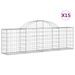 Paniers à gabions arqués 15 pcs 200x30x60/80 cm Fer galvanisé - Photo n°2