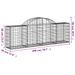 Paniers à gabions arqués 15 pcs 200x30x60/80 cm Fer galvanisé - Photo n°6