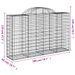 Paniers à gabions arqués 15 pcs 200x50x120/140 cm Fer galvanisé - Photo n°6