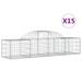 Paniers à gabions arqués 15 pcs 200x50x40/60 cm fer galvanisé - Photo n°2