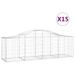 Paniers à gabions arqués 15 pcs 200x50x60/80 cm fer galvanisé - Photo n°2