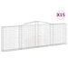 Paniers à gabions arqués 15 pcs 400x30x120/140 cm Fer galvanisé - Photo n°2