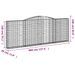 Paniers à gabions arqués 15 pcs 400x30x140/160 cm Fer galvanisé - Photo n°6