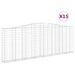 Paniers à gabions arqués 15 pcs 400x30x140/160 cm Fer galvanisé - Photo n°1