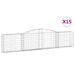 Paniers à gabions arqués 15 pcs 400x30x80/100 cm Fer galvanisé - Photo n°2