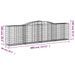 Paniers à gabions arqués 15 pcs 400x50x100/120 cm Fer galvanisé - Photo n°6