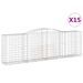 Paniers à gabions arqués 15 pcs 400x50x120/140 cm Fer galvanisé - Photo n°2