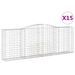 Paniers à gabions arqués 15 pcs 400x50x140/160 cm Fer galvanisé - Photo n°2