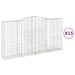 Paniers à gabions arqués 15 pcs 400x50x200/220 cm Fer galvanisé - Photo n°2