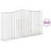 Paniers à gabions arqués 15 pcs 400x50x220/240 cm Fer galvanisé - Photo n°2