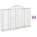 Paniers à gabions arqués 2 pcs 200x30x120/140 cm Fer galvanisé - Photo n°2