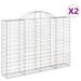 Paniers à gabions arqués 2 pcs 200x30x140/160 cm Fer galvanisé - Photo n°2