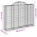 Paniers à gabions arqués 2 pcs 200x30x140/160 cm Fer galvanisé - Photo n°6