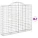 Paniers à gabions arqués 2 pcs 200x30x160/180 cm Fer galvanisé - Photo n°2