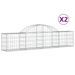 Paniers à gabions arqués 2 pcs 200x30x40/60 cm Fer galvanisé - Photo n°2