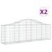 Paniers à gabions arqués 2 pcs 200x30x60/80 cm Fer galvanisé - Photo n°2