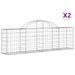 Paniers à gabions arqués 2 pcs 200x30x60/80 cm Fer galvanisé - Photo n°2