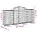 Paniers à gabions arqués 2 pcs 200x30x80/100 cm Fer galvanisé - Photo n°6