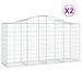 Paniers à gabions arqués 2 pcs 200x50x100/120 cm fer galvanisé - Photo n°2