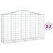 Paniers à gabions arqués 2 pcs 200x50x120/140 cm Fer galvanisé - Photo n°2