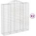 Paniers à gabions arqués 2 pcs 200x50x200/220 cm Fer galvanisé - Photo n°2