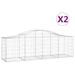 Paniers à gabions arqués 2 pcs 200x50x60/80 cm Fer galvanisé - Photo n°2