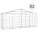 Paniers à gabions arqués 2 pcs 200x50x80/100 cm Fer galvanisé - Photo n°2