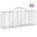 Paniers à gabions arqués 2 pcs 200x50x80/100 cm Fer galvanisé - Photo n°2