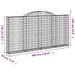 Paniers à gabions arqués 2 pcs 300x30x140/160 cm fer galvanisé - Photo n°6