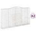 Paniers à gabions arqués 2 pcs 400x50x220/240 cm Fer galvanisé - Photo n°2