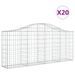 Paniers à gabions arqués 20 pcs 200x30x80/100 cm Fer galvanisé - Photo n°2