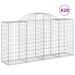 Paniers à gabions arqués 20 pcs 200x50x100/120 cm fer galvanisé - Photo n°2