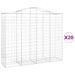 Paniers à gabions arqués 20 pcs 200x50x160/180 cm Fer galvanisé - Photo n°2