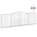 Paniers à gabions arqués 20 pcs 400x30x120/140 cm Fer galvanisé - Photo n°2