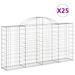 Paniers à gabions arqués 25 pcs 200x30x100/120 cm Fer galvanisé - Photo n°2